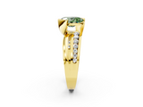 Yellow gold Fancy Green Oval  Solitaire Channel-Set Split Shank Ring with Tension Prong Setting_5