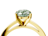 Yellow gold Fancy Green Oval  Solitaire Diamond Engagement Ring with Four-Prong Setting on a Classic Band_7