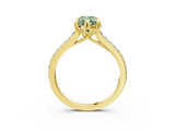 Yellow gold Fancy Green Oval  Solitaire Diamond Engagement Ring with Pave Band and Six-Prong Setting_23
