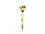 Yellow gold Fancy Green Oval  Solitaire Diamond Ring with 4-Prong Setting on a Classic Band_5