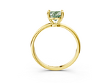 Yellow gold Fancy Green Oval  Solitaire Diamond Ring with 4-Prong Setting on a Classic Band_6
