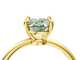 Yellow gold Fancy Green Oval  Solitaire Diamond Ring with 4-Prong Setting on a Classic Band_7