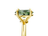 Yellow gold Fancy Green Oval  Solitaire Diamond Ring with 4-Prong Setting on a Classic Band_8