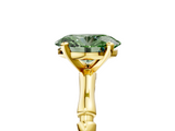 Yellow gold Fancy Green Oval  Solitaire Diamond Ring with Bamboo Band and Four-Prong Setting_61
