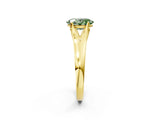 Yellow gold Fancy Green Oval  Solitaire Diamond Ring with Cathedral Band and Four-Prong Setting_68