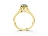 Yellow gold Fancy Green Oval  Solitaire Diamond Ring with Cathedral Band and Four-Prong Setting_69
