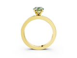 Yellow gold Fancy Green Oval  Solitaire Diamond Ring with Channel-Set Baguette Band and Four-Prong Setting_87