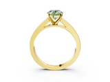 Yellow gold Fancy Green Oval  Solitaire Diamond Ring with Channel-Set Band and Four-Prong Setting_6