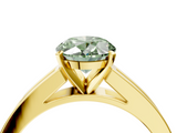 Yellow gold Fancy Green Oval  Solitaire Diamond Ring with Channel-Set Band and Four-Prong Setting_7