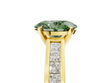 Yellow gold Fancy Green Oval  Solitaire Diamond Ring with Channel-Set Band and Four-Prong Setting_8