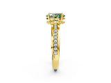 Yellow gold Fancy Green Oval  Solitaire Diamond Ring with Channel Set Band and Six-Prong Setting_50