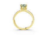 Yellow gold Fancy Green Oval  Solitaire Diamond Ring with Channel Set Band and Six-Prong Setting_51