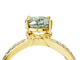 Yellow gold Fancy Green Oval  Solitaire Diamond Ring with Channel Set Band and Six-Prong Setting_52