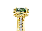 Yellow gold Fancy Green Oval  Solitaire Diamond Ring with Channel Set Band and Six-Prong Setting_53