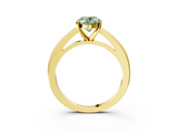 Yellow gold Fancy Green Oval  Solitaire Diamond Ring with Four-Prong Setting and Classic Band_6