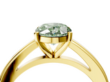 Yellow gold Fancy Green Oval  Solitaire Diamond Ring with Four-Prong Setting and Classic Band_7