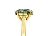 Yellow gold Fancy Green Oval  Solitaire Diamond Ring with Four-Prong Setting and Classic Band_8