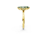 Yellow gold Fancy Green Oval  Solitaire Diamond Ring with Four-Prong Setting on a Plain Band_22