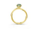 Yellow gold Fancy Green Oval  Solitaire Diamond Ring with Four-Prong Setting on a Plain Band_23