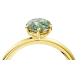 Yellow gold Fancy Green Oval  Solitaire Diamond Ring with Four-Prong Setting on a Plain Band_24