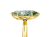 Yellow gold Fancy Green Oval  Solitaire Diamond Ring with Four-Prong Setting on a Plain Band_25