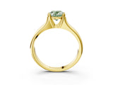 Yellow gold Fancy Green Oval  Solitaire Diamond Ring with Six-Prong Cathedral Setting_35