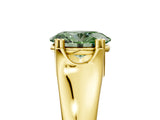 Yellow gold Fancy Green Oval  Solitaire Diamond Ring with Six-Prong Cathedral Setting_37