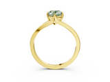 Yellow gold Fancy Green Oval  Solitaire Diamond Ring with Six-Prong Setting and Tapered Band_20