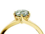 Yellow gold Fancy Green Oval  Solitaire Diamond Ring with Six-Prong Setting and Tapered Band_21
