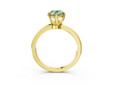 Yellow gold Fancy Green Oval  Solitaire Diamond Ring with Six-Prong Setting on a Classic Band_6