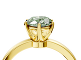 Yellow gold Fancy Green Oval  Solitaire Diamond Ring with Six-Prong Setting on a Classic Band_7