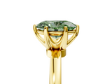 Yellow gold Fancy Green Oval  Solitaire Diamond Ring with Six-Prong Setting on a Classic Band_8
