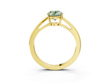 Yellow gold Fancy Green Oval  Solitaire Diamond Ring with Split Shank and Four-Prong Setting_15