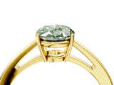 Yellow gold Fancy Green Oval  Solitaire Diamond Ring with Split Shank and Four-Prong Setting_16
