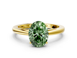 Yellow gold Fancy Green Oval  Solitaire Diamond Ring with Split Shank and Four-Prong Setting_20