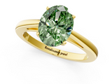 Yellow gold Fancy Green Oval  Solitaire Diamond Ring with Split Shank and Four-Prong Setting_21