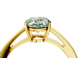 Yellow gold Fancy Green Oval  Solitaire Diamond Ring with Split Shank and Four-Prong Setting_24