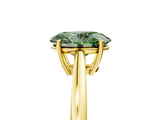 Yellow gold Fancy Green Oval  Solitaire Diamond Ring with Split Shank and Four-Prong Setting_25