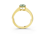 Yellow gold Fancy Green Oval  Solitaire Diamond Ring with Tapered Band and Four-Prong Setting_51
