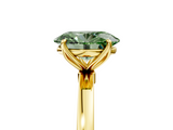 Yellow gold Fancy Green Oval  Solitaire Diamond Ring with Thin Band and Four-Prong Setting_8