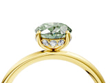 Yellow gold Fancy Green Oval  Solitaire Diamond Ring with a Classic Band and Four-Prong Setting 5