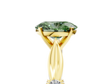 Yellow gold Fancy Green Oval  Solitaire Diamond Twisted Band with Four-Prong Setting_69