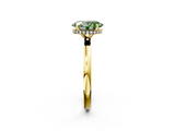 Yellow gold Fancy Green Oval  Solitaire Engagement Ring with Cathedral Band and Four-Prong Setting_21