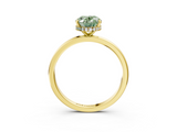 Yellow gold Fancy Green Oval  Solitaire Engagement Ring with Cathedral Band and Four-Prong Setting_22