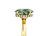 Yellow gold Fancy Green Oval  Solitaire Engagement Ring with Cathedral Band and Four-Prong Setting_24