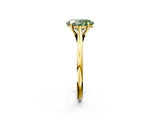 Yellow gold Fancy Green Oval  Solitaire Engagement Ring with Four-Prong Setting and Classic Band 3