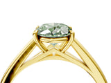 Yellow gold Fancy Green Oval  Solitaire Engagement Ring with Four-Prong Setting and Classic Band 5