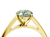 Yellow gold Fancy Green Oval  Solitaire Engagement Ring with Four-Prong Setting and Tapered Band_7