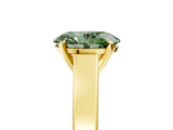 Yellow gold Fancy Green Oval  Solitaire Engagement Ring with Four-Prong Setting and Tapered Band_8