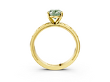 Yellow gold Fancy Green Oval  Solitaire Engagement Ring with Scrollwork Band and Four-Prong Setting_133